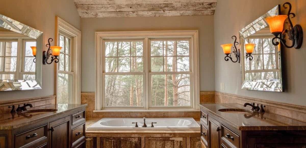 modern master bathroom after a remodel